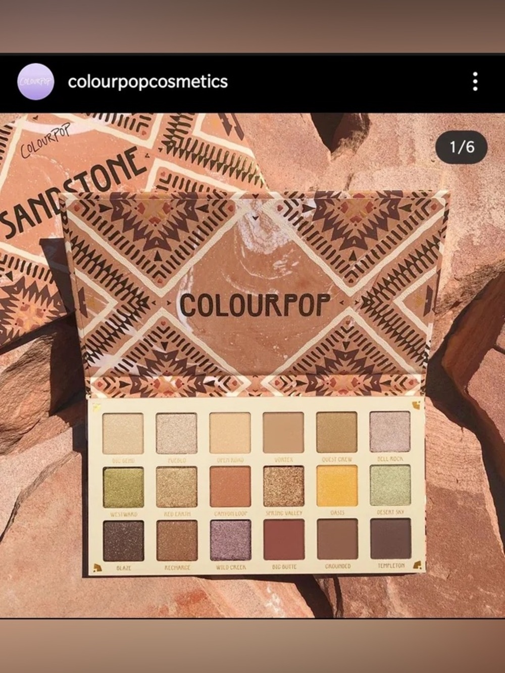 Colourpop Sandstone Eyeshadow Palette